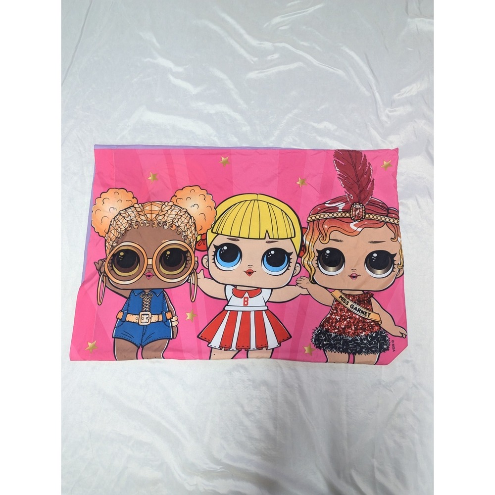 L.O.L. Surprise Dual Sided Standard Pillowcase Pictures Glam Dolls Pink Purple